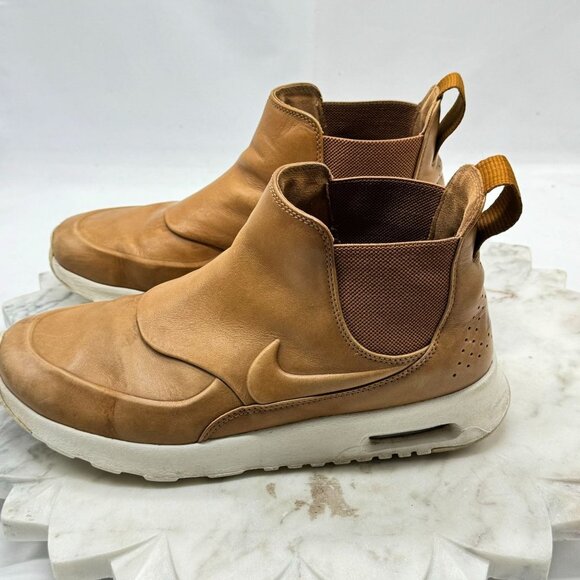 Nike Air Max Thea Mid Ale Brown Tan Sz8.5 859550-200 Slip On Leather Ankle Boots - Picture 2 of 16